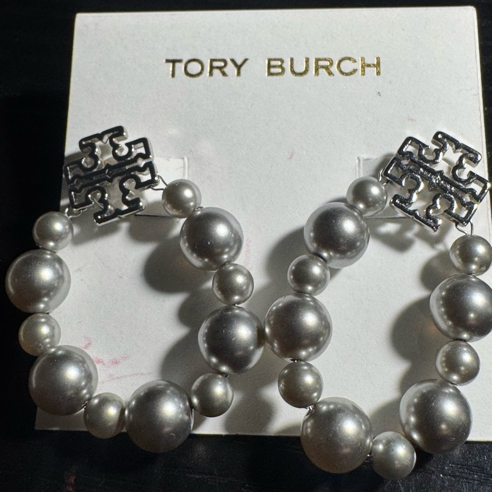 Tory Burch Metallic Beaded Earrings